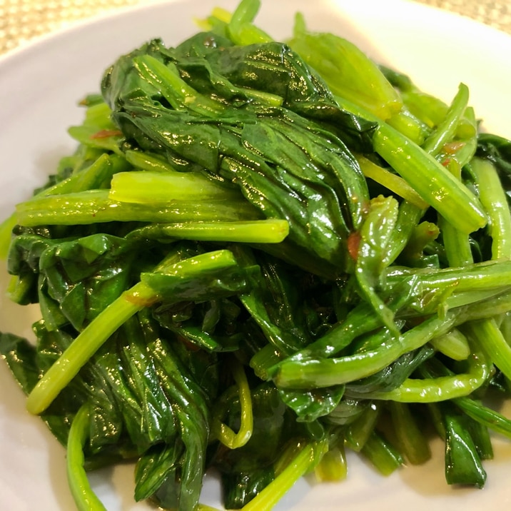 簡単副菜♫ほうれん草のシャキシャキピリ辛ナムル